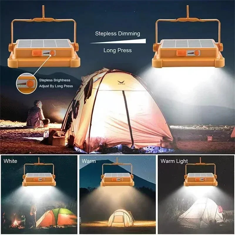 Lampe Solaire LED 528 Ultra Puissante + Chargeur