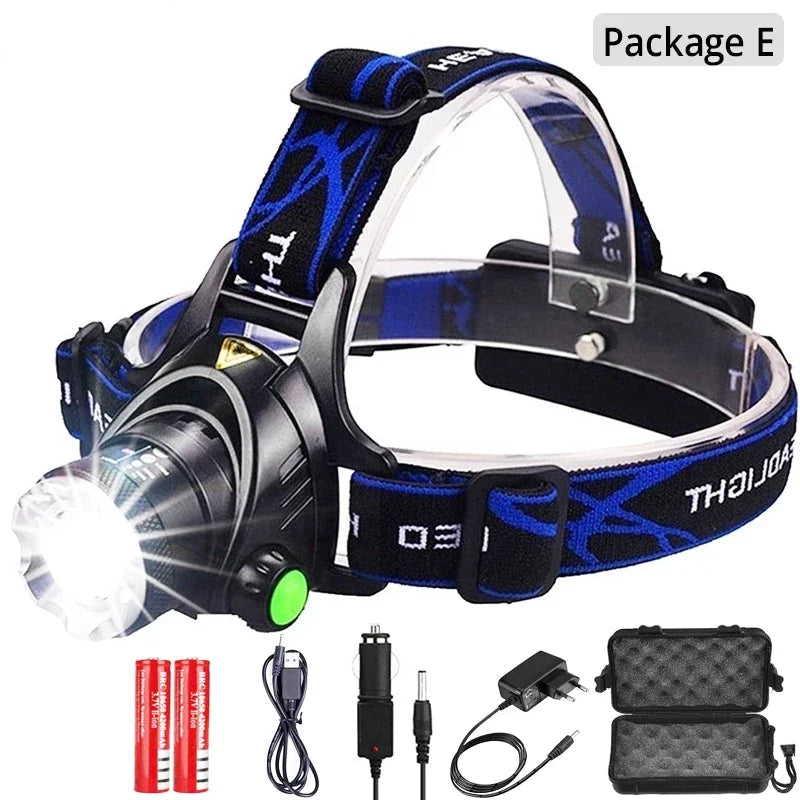 Lampe frontale LED Ultra puissante rechargeable (8000Lm/15000Lm)