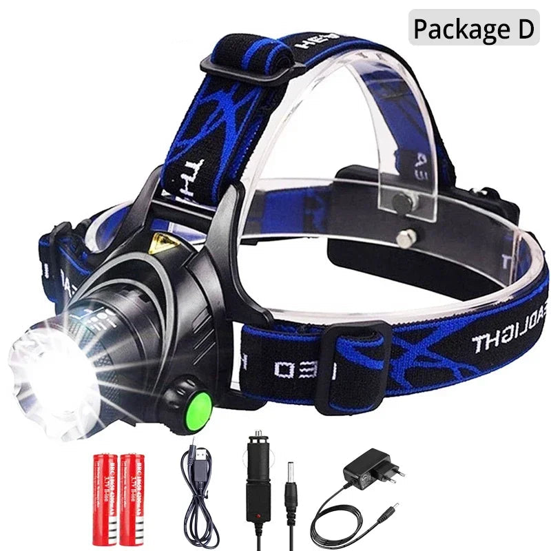 Lampe frontale LED Ultra puissante rechargeable (8000Lm/15000Lm)