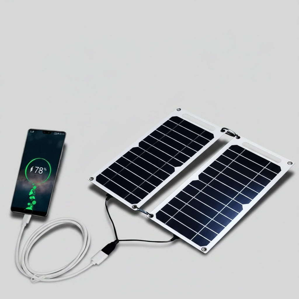 Chargeur Solaire Portable 35W – USB Étanche & Pliable