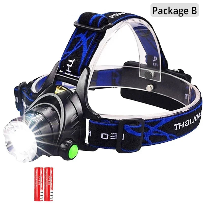 Lampe frontale LED Ultra puissante rechargeable (8000Lm/15000Lm)