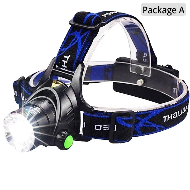 Lampe frontale LED Ultra puissante rechargeable (8000Lm/15000Lm)