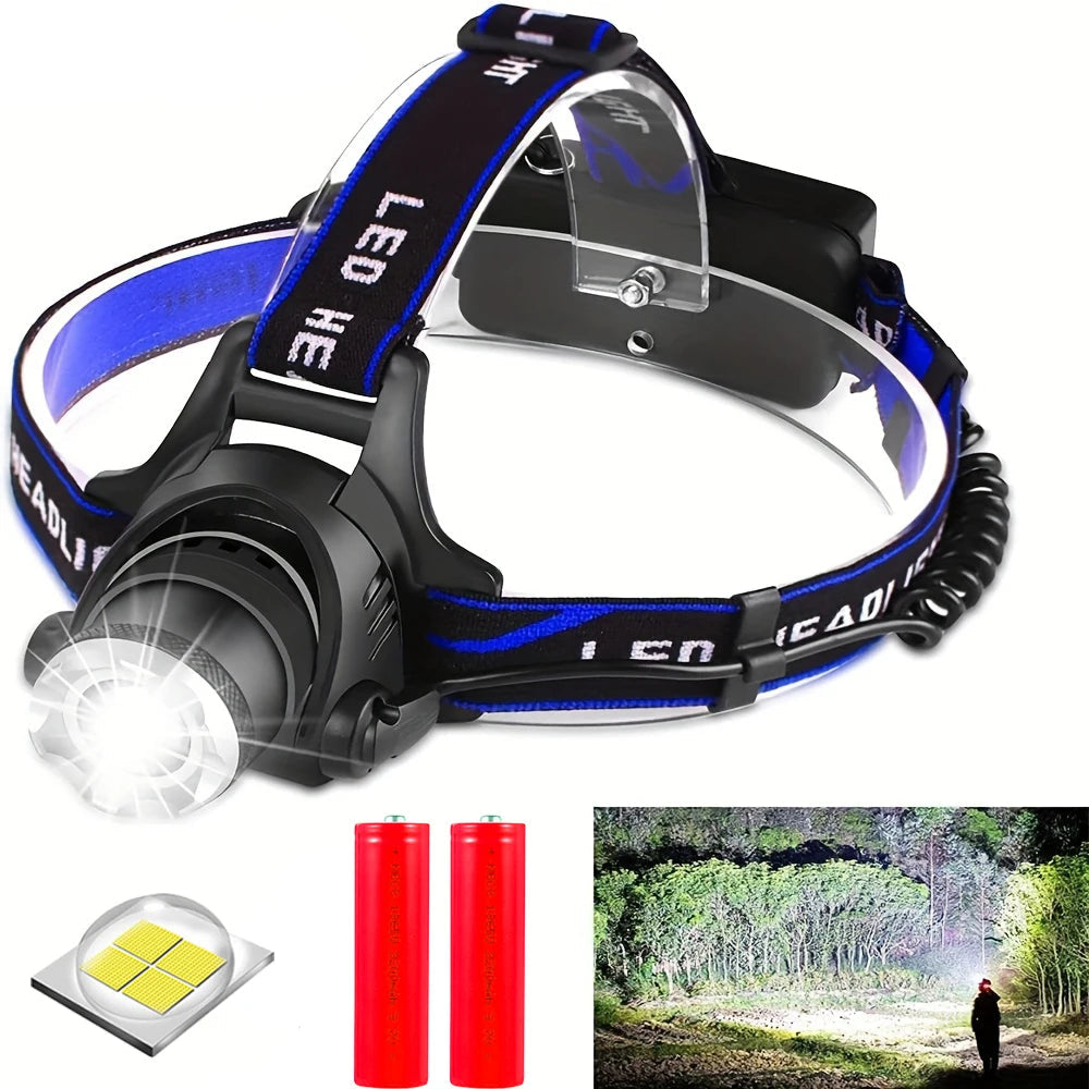 Lampe frontale LED Ultra puissante rechargeable (8000Lm/15000Lm)
